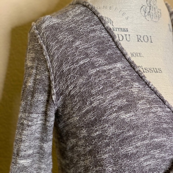 Free People ~ Marble Linen Cross Over Sweater - Picture 6 of 7